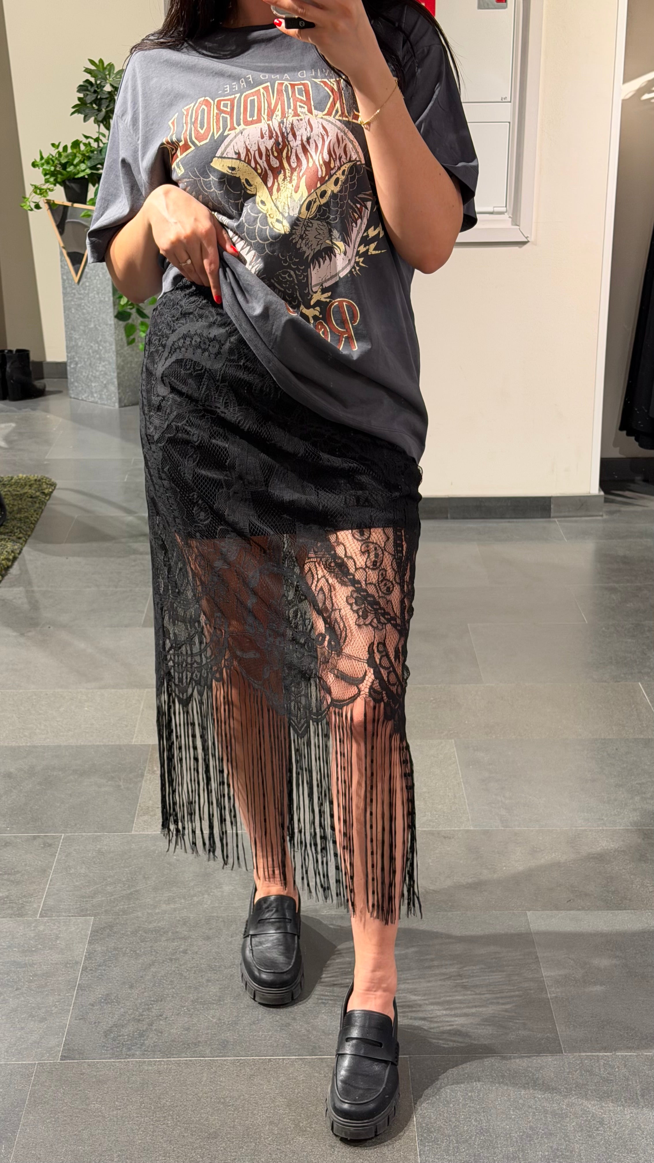 PCCLAIR Long Skirt - Black